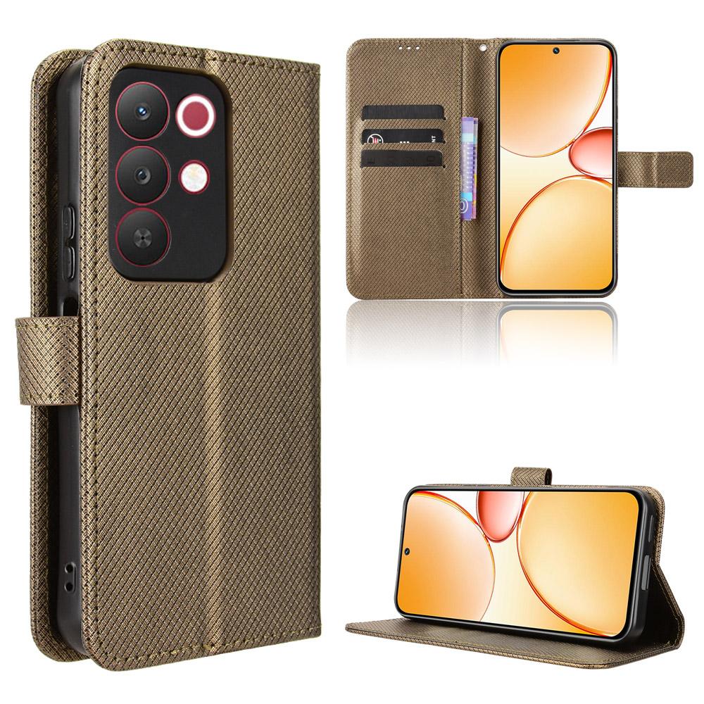 Für Realme C85 Pro 4G Leder Wallet Hülle mit Band Diamantstruktur Handyhülle
