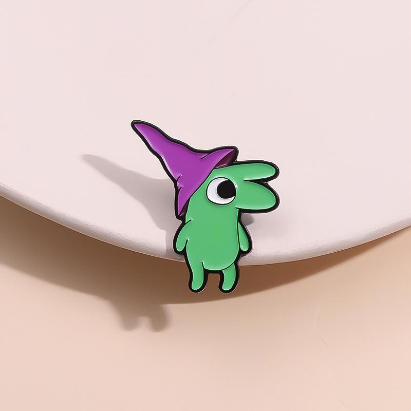 Niedliches tierförmiges Metallabzeichen-Set mit lustigen englischen Buchstaben