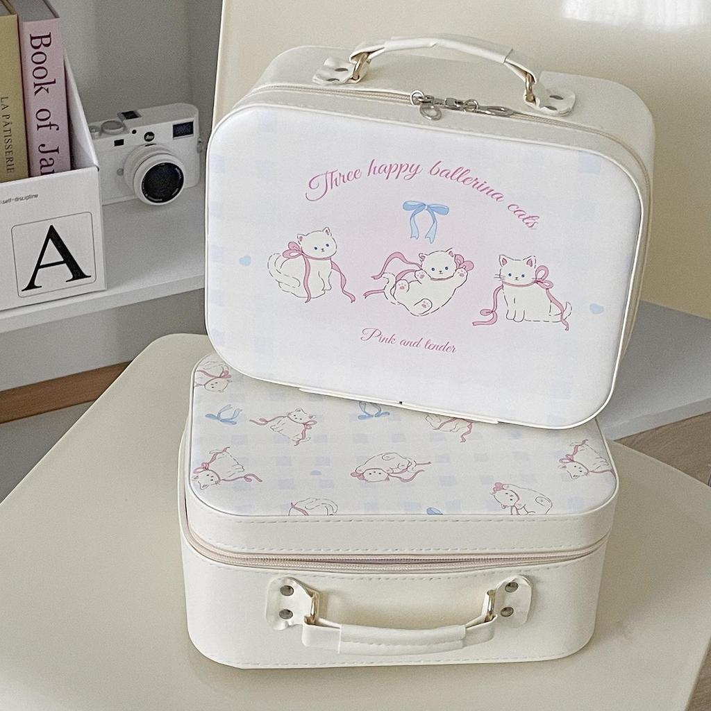 Original Angel Little Lamb Portable Makeup Case, Cute Ins Style, Large Capacity Beauty Box for Travel