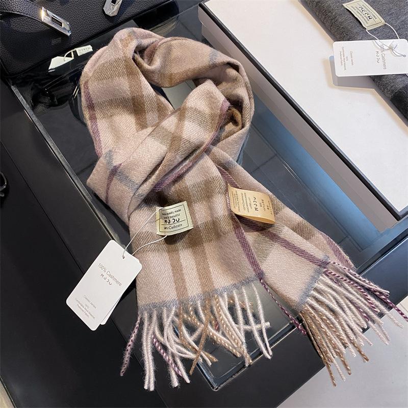 Sciarpa in lana pashmina 100% cashmere invernale per donna, scialli e stole spessi e caldi, sciarpa da donna con nappe e sciarpa