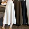 Off-White A-Linien Midirock mit hoher Taille für Damen - Schlankmachend, Vielseitig, Herbst/Winter Drapé-Stil