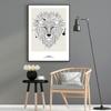 Abstrakte geometrische Tiere Leinwand Malerei Löwe Eule Wolf Poster Nordic Print Wandkunst Bilder für Wohnzimmer Moderne Wohnkultur