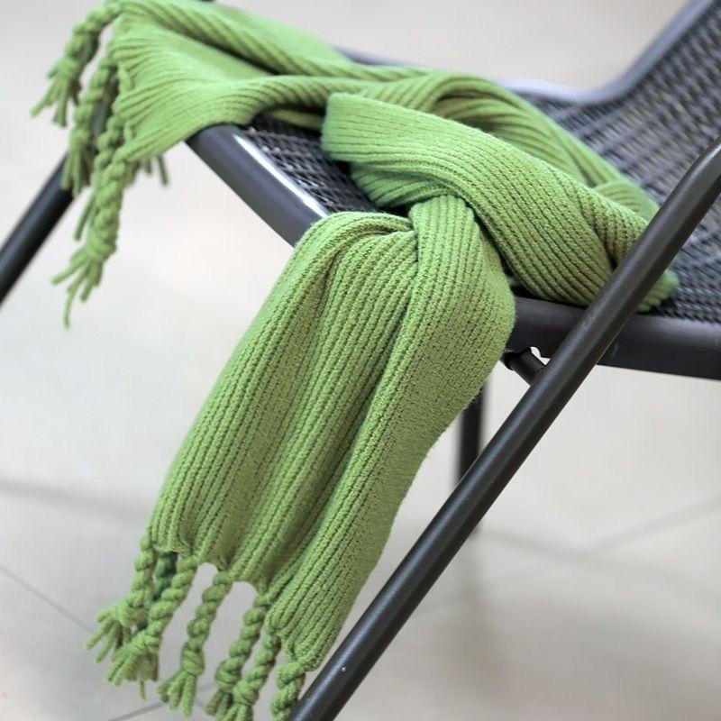 Student Solid Color Fringed Scarf Autumn Winter Warm Knitted Neck Warmer Couple Wool Thickened Neck Wrap