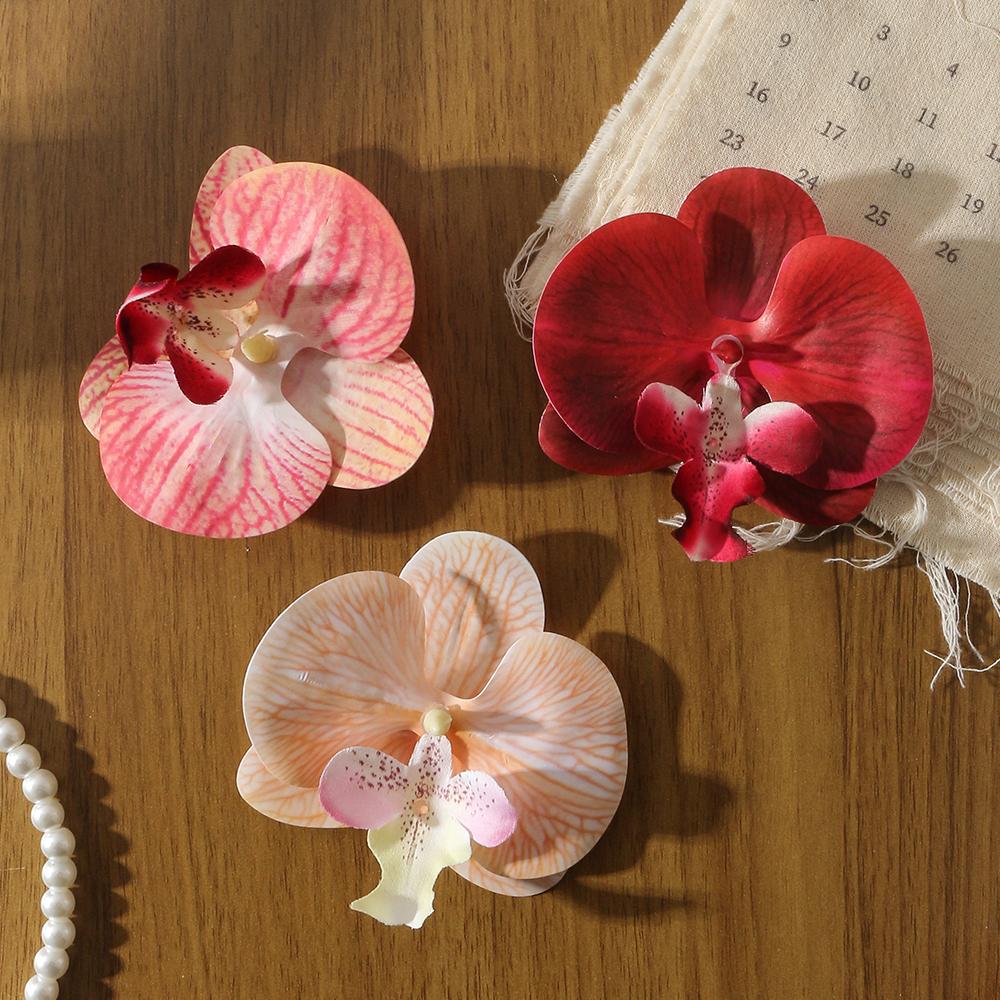 5/10Pcs Silk Butterfly Orchid Artificial Flowers For Home Room Decoration Wedding Decor DIY Hair Cards Children Shooting Props