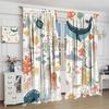 Kinder Meeres tier Vorhänge Lustige Schildkröte Wal Ozean Bunt Kunst Gedruckt Fenster Vorhänge Jungen Mädchen Schlafzimmer Kinderzimmer Vorhang Verdunkelnd Polyester Ideal Für