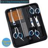 5 in 1 Upgraded Thicken Dog Grooming Scissors, Professional Dog Scissors for Grooming with Safety Round Tips, Lengnoyp Stainless Steel Thinning