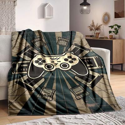 1pc Gamer Console Blanket, Lightweight Flannel Throw Blanket for Sofa, Bed, Travel, Camping, Living Room, Office, Couch060