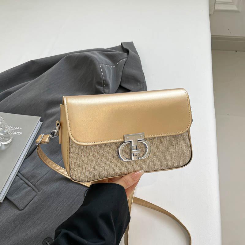 

Новый модный тренд ретро тренд однотонная сумка подмышку высокая текстура нишевая сумка через плечо мессенджер золотой