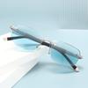 High-End Crystal Cut-Edge Frameless Flower Reading Glasses with Metal Frame for Middle-Aged and Elderly Women