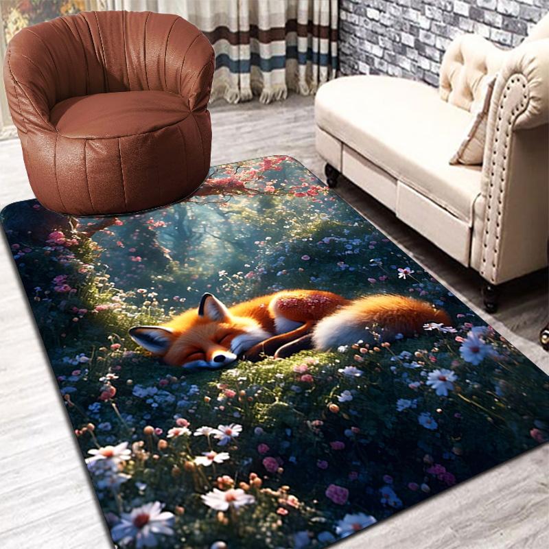 Sleeping Fox Rug Floor Mat for Living Room or Bedroom Soft and Comfortable Carpet a Gift for Birthday and Holiday.MFF0918152