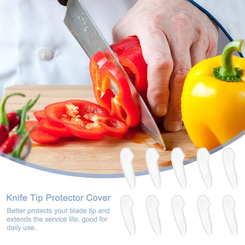 Uxcell Blade Knife Tip Protective Covers, Plastic Knife Guard Sleeves, Knife Blade Tip Sleeve Covers for Kitchen, Clear, 100 Pieces