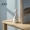 Desktop Succulents Holder Cute Cat-Shaped Sculpture, Hollow Out Ceramic Kitty Flower Pot with Smiling Face, Adorable Modern Planter Decor &