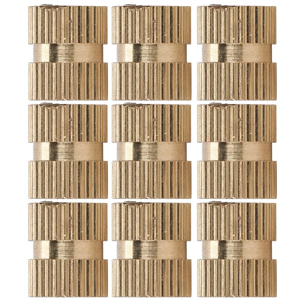 100Pcs Knurl Insert Nut Brass Double Pass Embedded Fastener HandMade Accessories M6x10x8