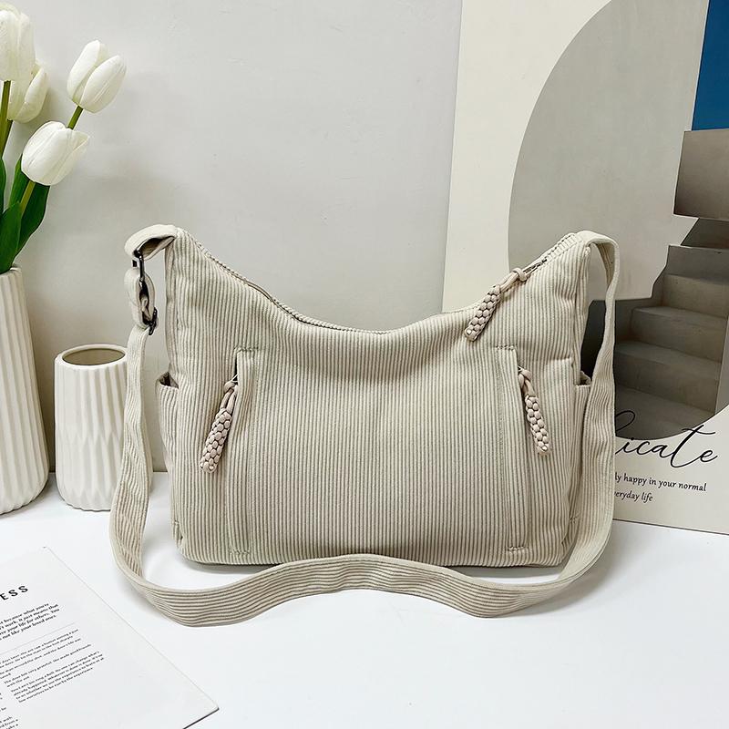 Damen Umhängetasche Große Kapazität Kord Student Schulter Tragetasche