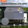 Manual Retractable Awning, 78" Outdoor Retractable Patio Awning Sunshade Shelter, Adjustable Patio Door Window Awning Canopy with 39" Sun Shade