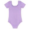 Leotard da Ginnastica Balletto Danza Manica Corta Elasticizzato per Ragazze Dancewear