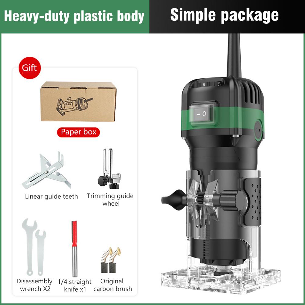 

800 Вт Фрезерная машина по дереву 6-скоростной электрический триммер - 6,35 мм Пазовальная фреза для гравировки для DIY деревообрабатывающих инструментов