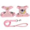 Cute Cartoon Pet Harness with Backpack Outdoor Travel Vest Type Small Meidum Dog Detachable Detachable Backpack