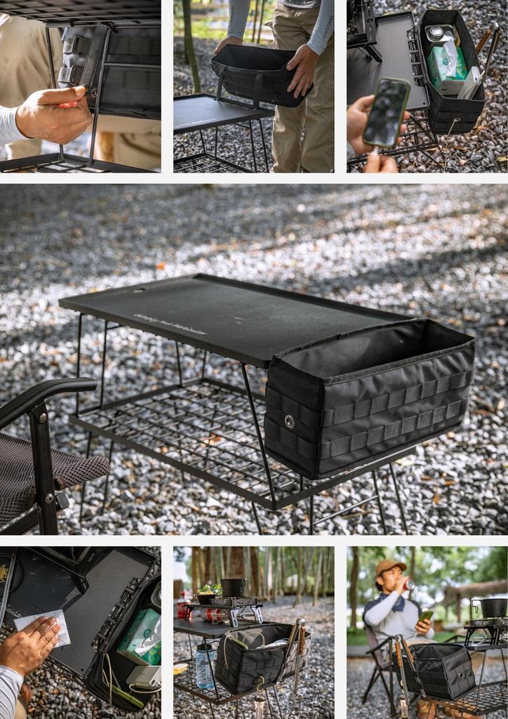 CAMPING MOON Field Rack Side Storage Outdoor Bag Storage Box Black Gear BK-1235