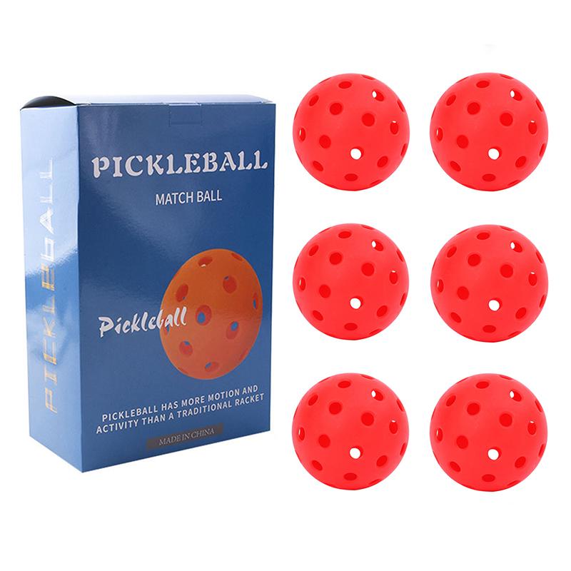 6Pcs Pickleball 40 Holes 74Mm Colorful Pickleballs Durable Training Entertainment Paddle Ball For Competition Practice Supplies