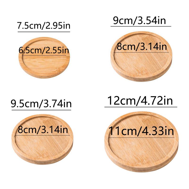 Wooden Tray Multi Bamboo Multi Shape Wooden Holder Pot Tray Coffee Coaster Home Garden Decor Photography Props