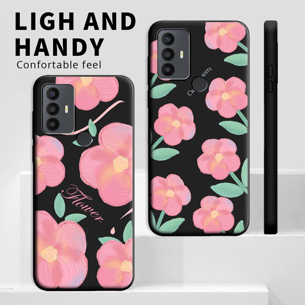 For TCL 30E / TCL 30 Plus Case Cartoon Cute Cat Flower Shockproof Silicone Soft TPU Phone Case For TCL 30 5G 30SE Back Cover