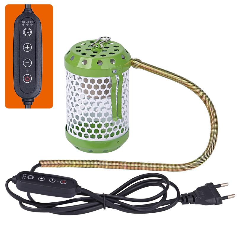 Pet Reptile Heat Lamp Ceramic Heater Bulb Lamp Shade Cover for Bird and Amphibian Pet Brooder Cage With Protective Case
