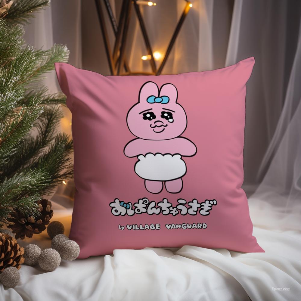 Kawaii O-Opanchu Usagi Kissenbezug Premium Komfort Wendbare Kissenhülle -Zwei in Einem Design für Jeden Raum & Autoinnenraum