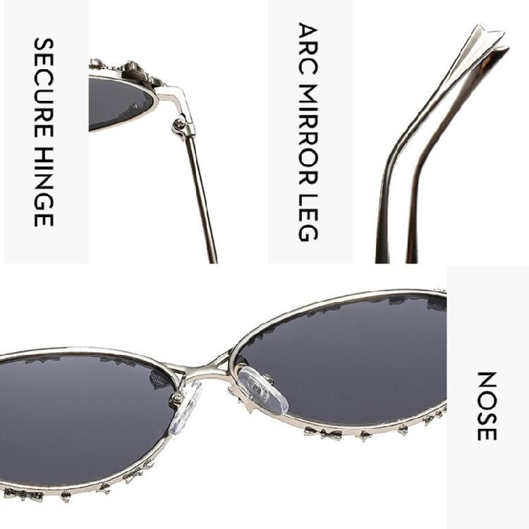 Trendy Elegant Sunglasses Crystal Embellished Metal Frame Polarized Lens Lightweight Design For Birthday Girl