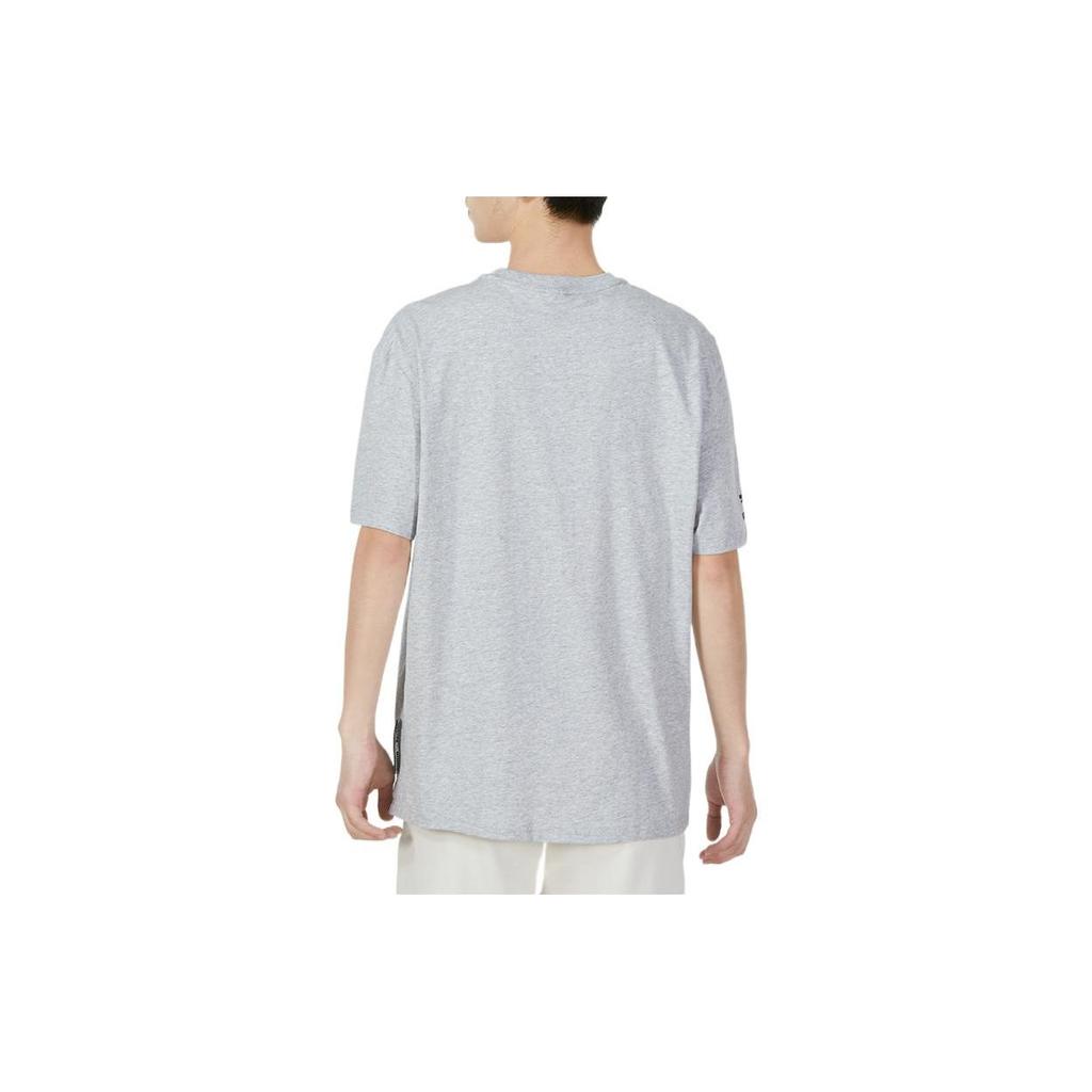 Puma Logo Print Geometric Pattern Crew Neck Short Sleeve T-Shirt Men Tops Grey 536921-04