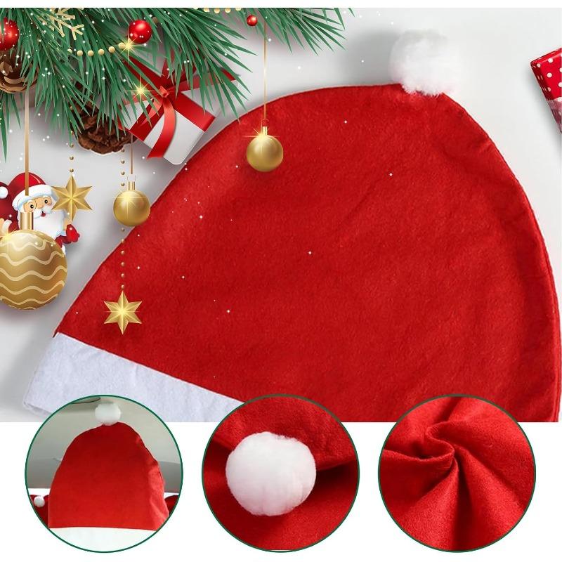 4pcs Santa Hat Car Headrest Covers - Festive & Universal Fit for Most Cars, Soft Cute Seat Protectors with Easy Installation
