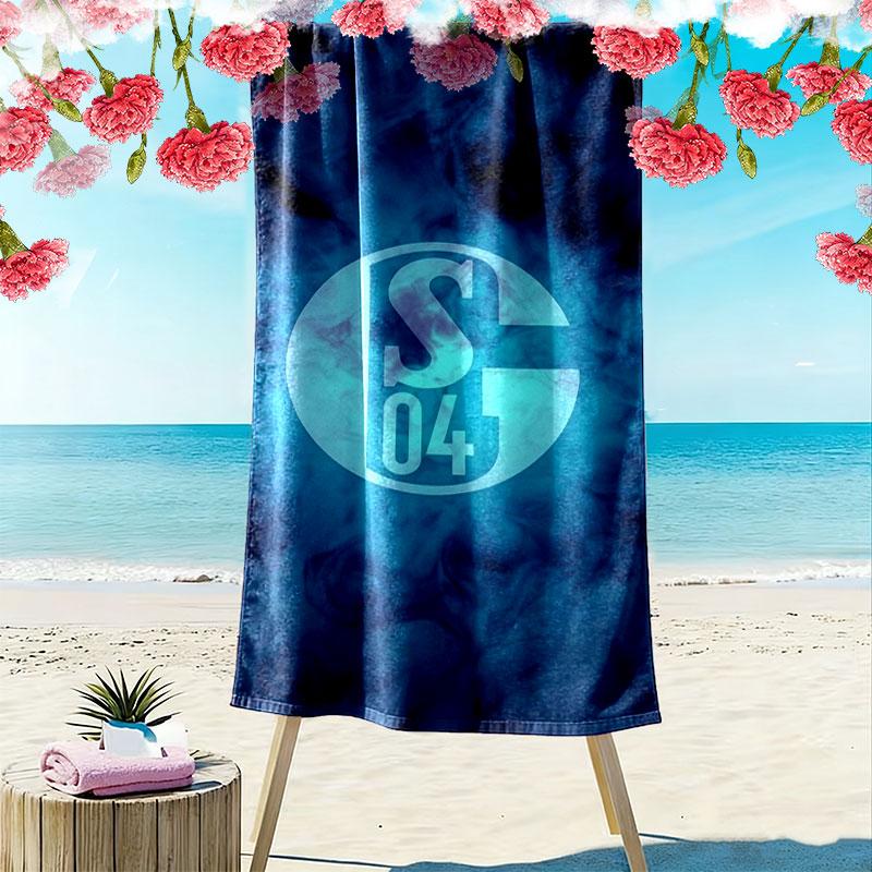 Asciugamano da Spiaggia Stampato FC Schalke 04, Asciugamano Grande Morbido ad Asciugatura Rapida per Spiaggia Campeggio Nuoto