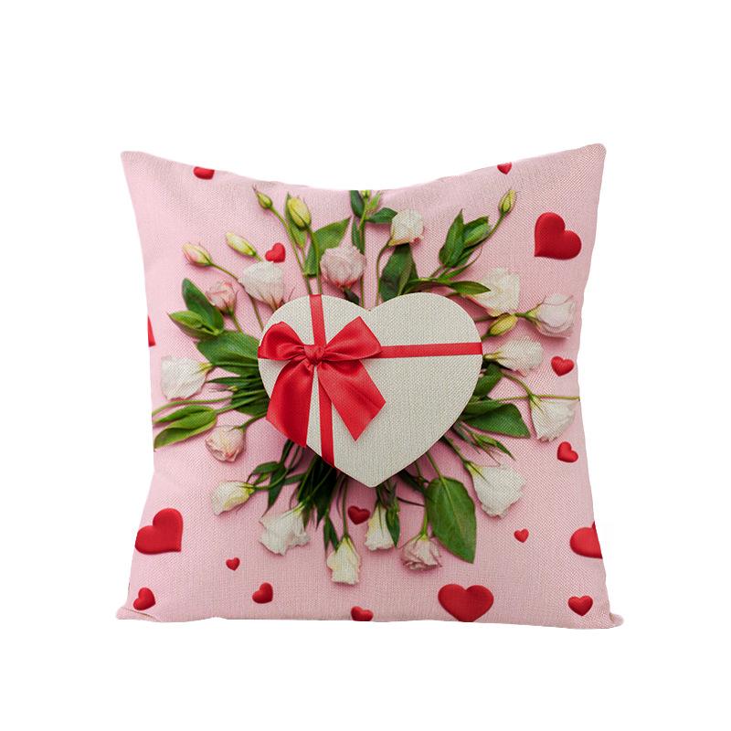 

Наволочка на подушку ко Дню святого Валентина Домашняя Цветочная серия Полиэстеровая наволочка Квадратная Наволочка на подушку для дивана 45 * 45Cm (excluding pillow core)