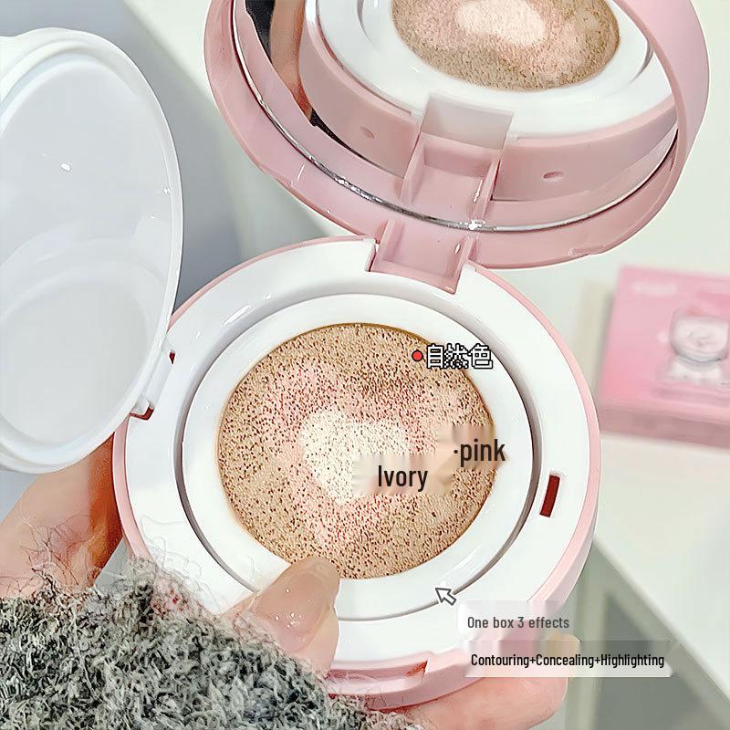 TVLV Silk Mist Soft Focus Cushion Cream: 3-Color, 10g, Includes Mirror & Puff for Smooth, Non-Sticky Application.