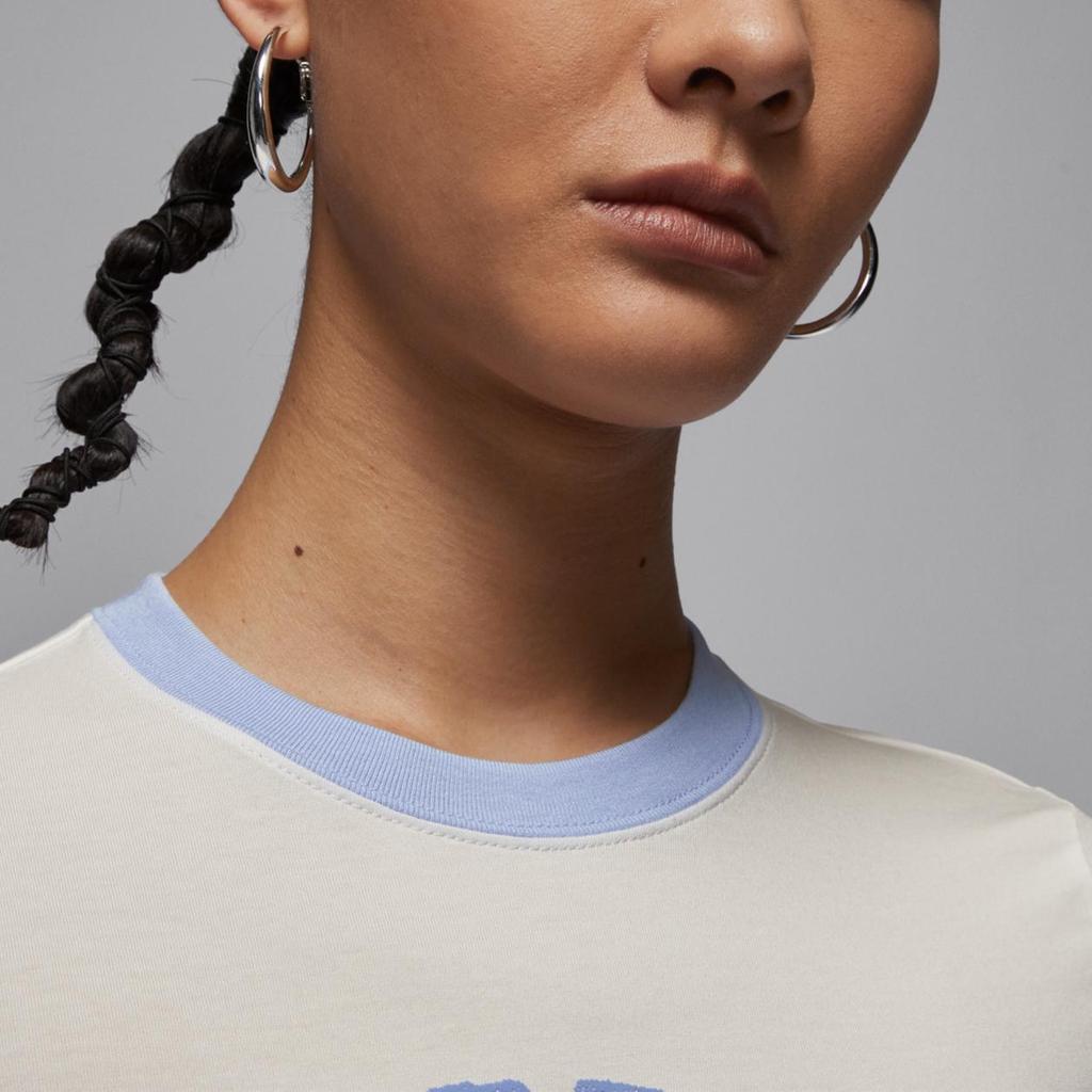 Jordan Women's Cropped Graphic T-Shirt White Blue HJ0197-133