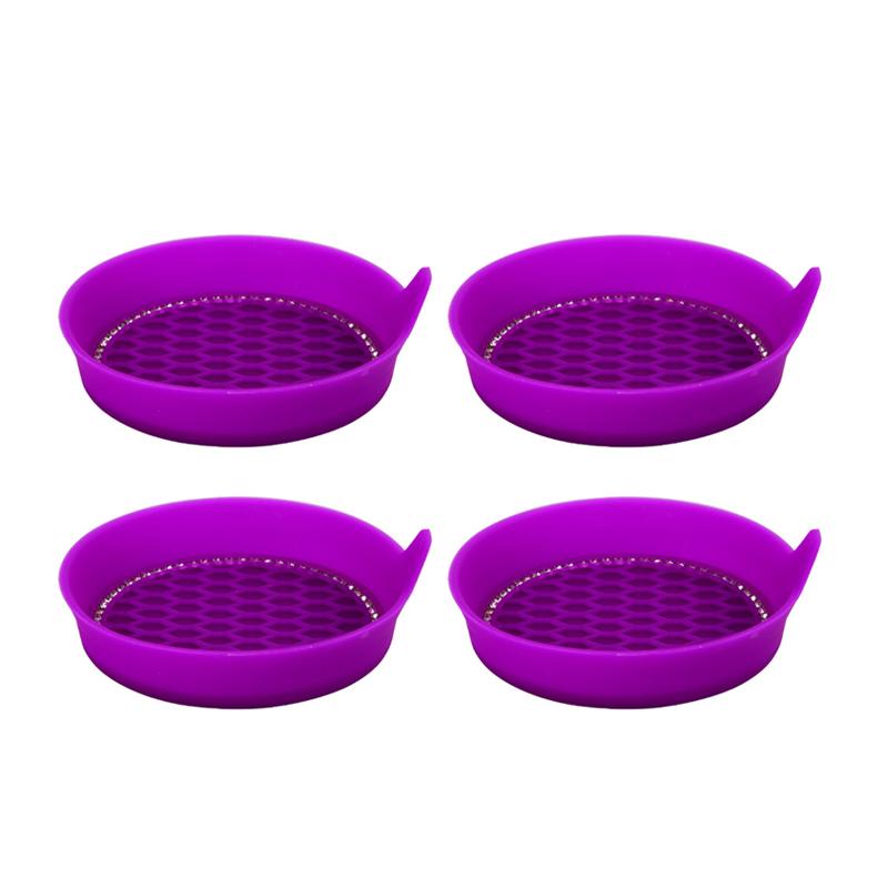 4pcs Diamond Car Cup Holder Insert Coaster Water Cup Drink Bottle Anti-slip Mat Washable Silicone Mat Car Accessories