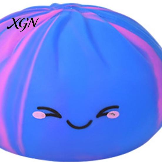 Colorful Dumpling Squeeze Toy Smiling Steamed Bun Stress Ball Anti-Anxiety Quick Rebound Soft Stretchy Simulated Dough Fidget Sensory TPR