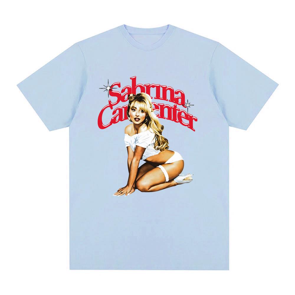 Sabrina Carpenter 2025 newTShirt High Quality Teeshirt Sleeve WomenUnisex 100cotton Gothic Tshirt Round Neck Summer Tees