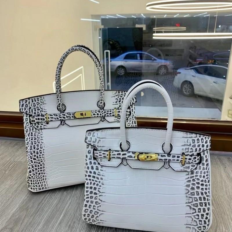 Yijinyuan 2024 Alligator Leather Platinum Bag Handbag Women Shoulder Fashionable Sweet Large-capacity