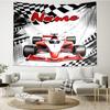 Custom Name Racing Print Tapestry, Backdrop, Easy Setup, Ideal for Bedroom, Office & Living Room, with Aesthetic Wall Hanging Decor.