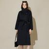 Elegant temperament, British style, high-end feel, commuting double-sided woolen high neck coat