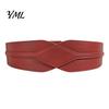 Stylish Waist Corset for Date Parties Women's Faux Leather Belt, Wide Elastic Waistband with Metal Trendy Accessory Dresses Buckle, No-Hole