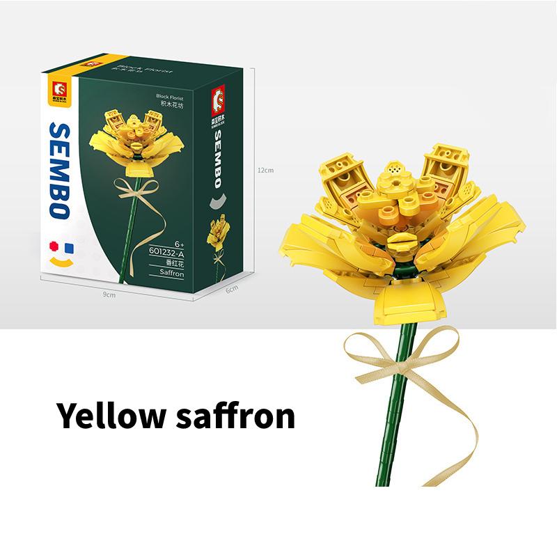 

Combination Bouquet Decoration Of Assembled Blocks Model Toys Gifts To Women жовтий