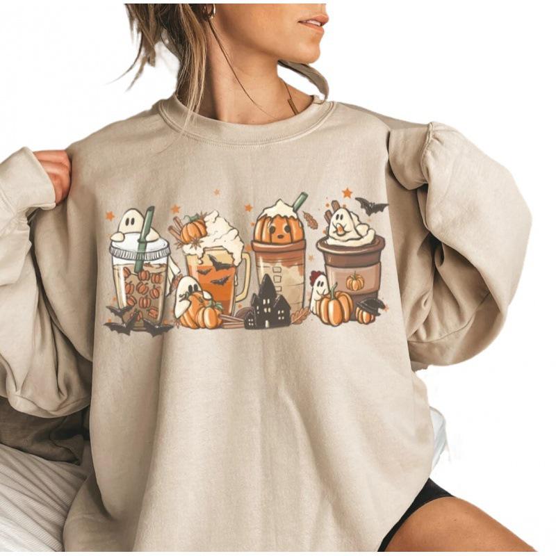 2026 European & American Autumn/Winter Halloween Print Round Neck Hoodie