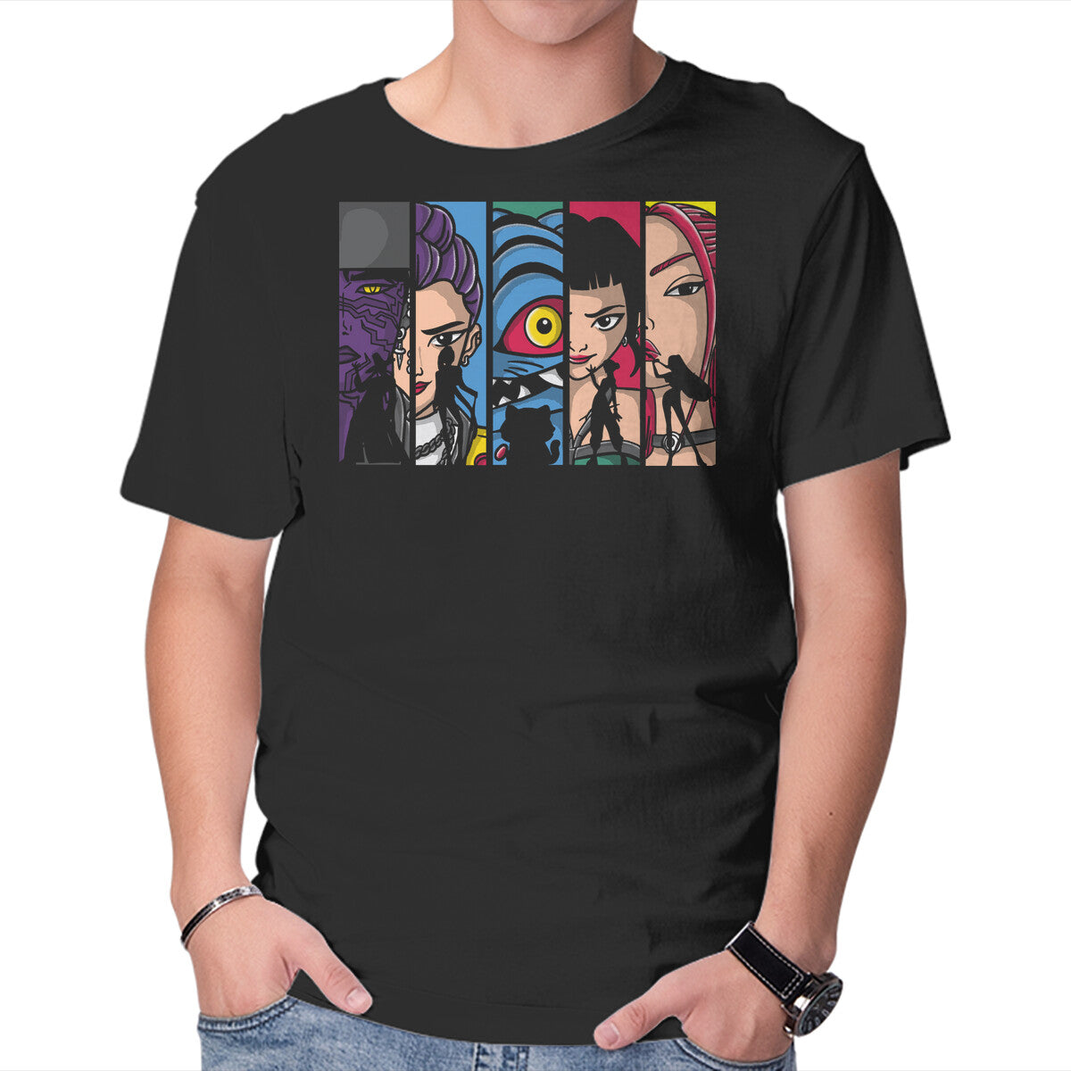 Unisex Crew Neck T-Shirt Born To Slay Graphic Short Sleeve Casual Tee L