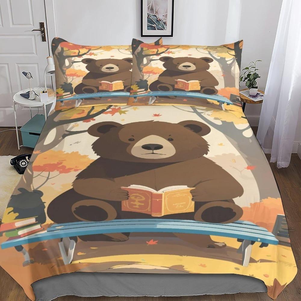 3D Cartoon Animal Dog Duvet Cover Sets, Children'sTeenagers Bed Linen 3-Piece Duvet Covers, Microfibre,Room Decor  Duvet Cover