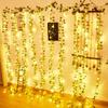2–10 m künstliche grüne Efeublätter mit LED-Lichterkette für Zuhause, Schlafzimmer, Dekoration, Hochzeit, leuchtende künstliche Pflanzengirlande, Heimdekoration