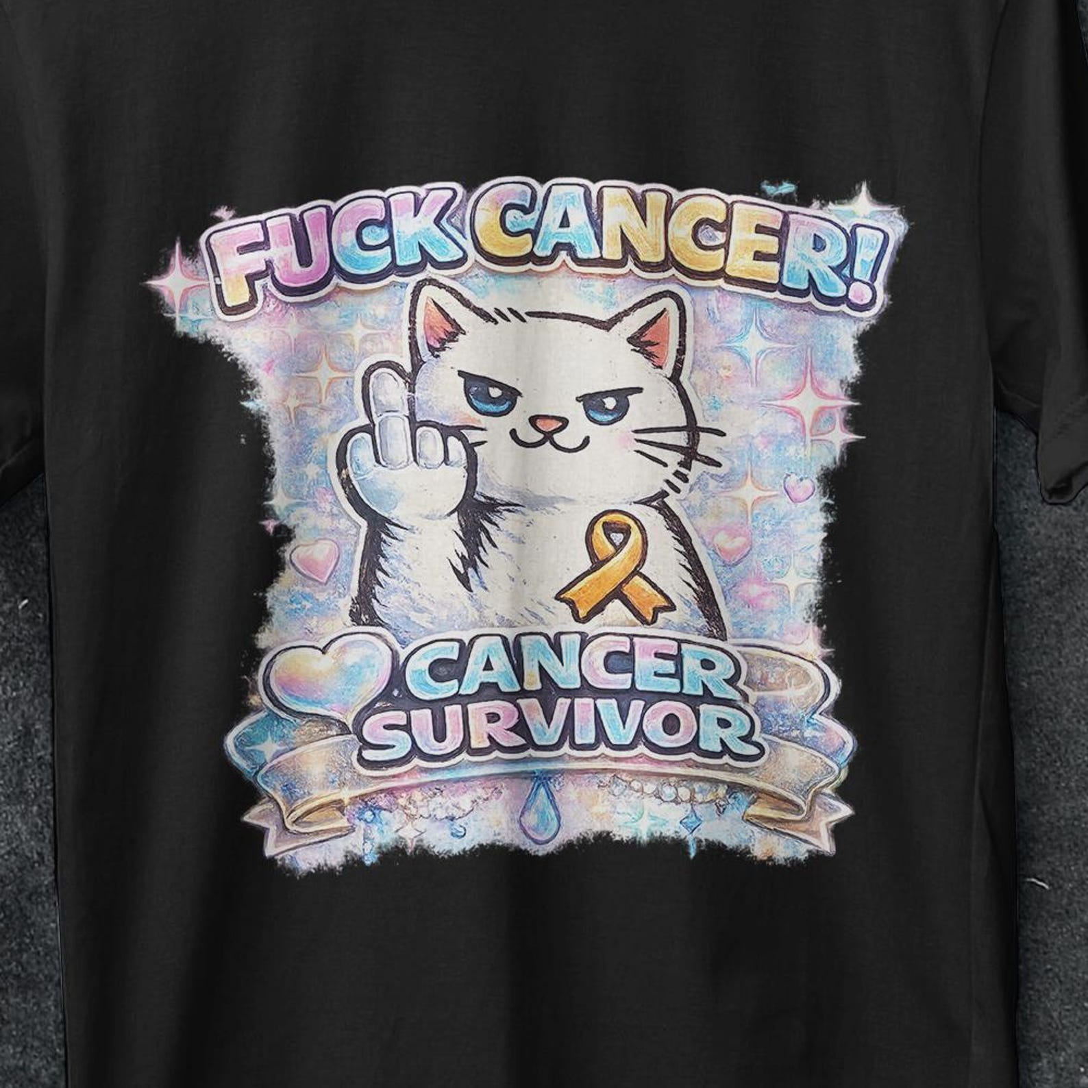 Cancer Shirt, Kitten T Shirt, Cancer Survivor Shirt, cancer patient gifts, Cancer Fighter Shirt, Wonder Women, Breast Cancer, cancer gift 3XL