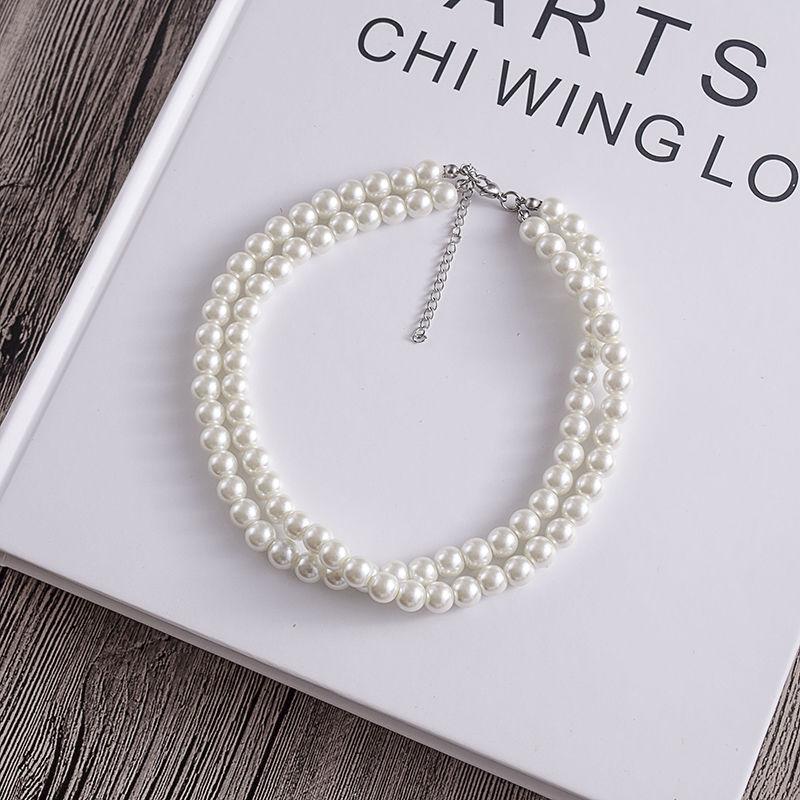 Fashion jewelry, bohemian multi-layer necklace, popular street auction popular pearl necklace.