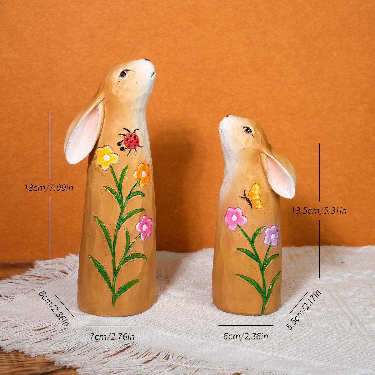

Easter Bunny Sculpture Set - Resin Decorative Sculptures, Suitable for Holiday Decorations and Gifts, Festive Home Decor Elements коричневый